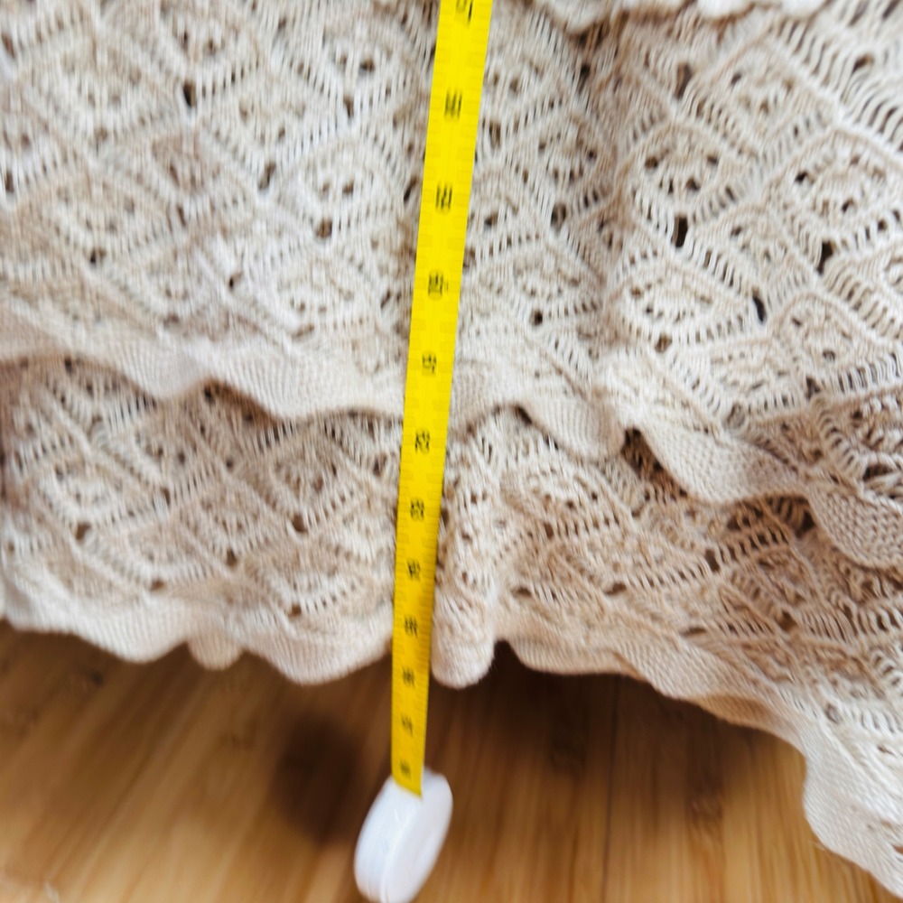 Moda International Crochet Maxi Dress Halter Open Knit Boho Festival Beach VTG - Picture 5 of 7